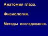 Анатомия глаза. Физиология. Методы исследования