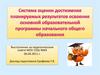 Система оценки достижения планируемых результатов освоения основной образовательной программы начального общего образования