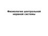 Физиология центральной нервной системы