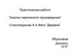 Анализ лирического произведения. Стихотворение А.А. Фета «Деревня»