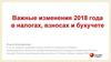 Важные изменения 2018 года в налогах, взносах и бухучете