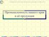 Промышленность нашего края и её продукция