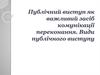Публічний виступ як важливий засіб комунікації переконання. Види публічного виступу
