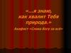 «…я знаю, как хвалит Тебя природа». Акафист «Слава Богу за всё»