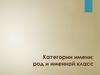 Категории имени. Род и именной класс