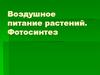 Воздушное питание растений. Фотосинтез