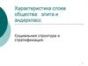 Характеристика слоев общества: элита и андеркласс. Социальная структура и стратификация