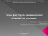 Типы факторов, оказывающие влияние на здоровье