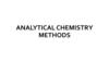 Analytical chemistry methods