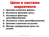 Цена в системе маркетинга