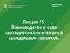 Производство в суде кассационной инстанции в гражданском процессе