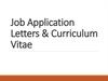 Job Application Letters & Curriculum Vitae