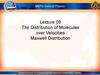 The Distribution of Molecules over Velocities Maxwell Distribution