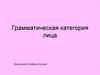Грамматическая категория лица