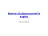How to talk about yourself in English