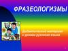 Фразеологизмы. Дидактический материал к урокам русского языка