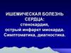 Ишемическая болезнь сердца: стенокардия, острый инфаркт миокарда. Симптоматика, диагностика