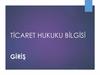 Ti̇caret hukuku bi̇lgi̇si̇