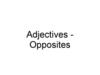 Adjectives Opposites