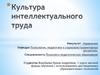 Культура интеллектуального труда