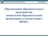 Организация образовательного пространства дошкольной образовательной организации в соответствии с ФГОС