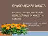 Практическая работа: Размножение растений. Определение всхожести семян