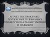 Отчет по практике: получение первичных профессиональных умений и навыков
