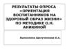 Результаты опроса «Ориентация воспитанников на здоровый образ жизни» по методике О.Н. Аникиной
