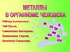 Металлы в организме человека