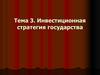 Ивестиционная стратегия государства