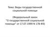 Виды государственной социальной помощи (Федеральный закон "О государственной социальной помощи" от 17.07.1999 N 178-ФЗ)