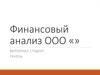 Финансовый анализ ООО