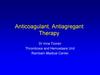 Anticoagulant, Antiagregant Therapy