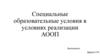 Специальные образовательные условия в условиях реализации АООП (адаптированная основная образовательная программа)