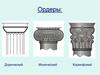 Ордеры: дорический, ионический, коринфский