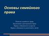 Основы семейного права