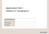 Application form. Заявка от кандидата Company