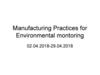 Manufacturing Practices for Environmental montoring