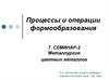 Процессы и операции формообразования. Металлургия цветных металлов