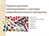 Правила хранения, транспортировки  и доставки иммунобиологических препаратов