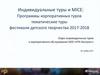 Программы корпоративных туров, тематические туры, фестивали детского творчества 2017-2018