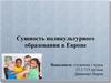 Сущность поликультурного образования в Европе