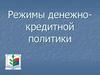 Режимы денежно-кредитной политики