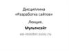 Разработка сайтов. Мультисайт