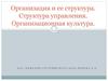 Организация и ее структура. Структура управления. Организационная культура