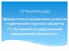 Приоритетные направления развития студенческого научного общества ГУ «Луганский государственный медицинский университет»
