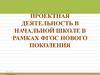 Проектная деятельность в начальной школе в рамках ФГОС нового поколения
