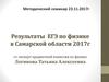 Результаты ЕГЭ по физике по России и в Самарской области