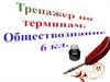 Тренажер по терминам. Обществознание 6 класс