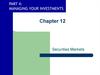 Managing your investments. Securities Markets